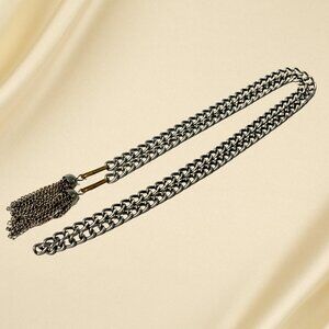 Vintage Metal Chain Belt, 29" with Tassels